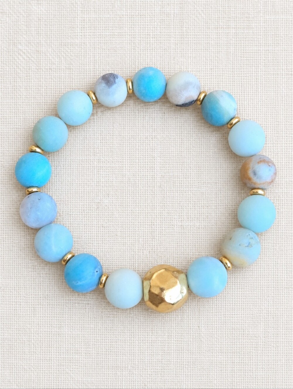 Matte Amazonite Beads Stretch Bracelet - Hand Crafted